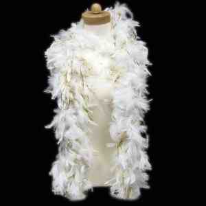 White Feather Boa with Gold Tinsel 3