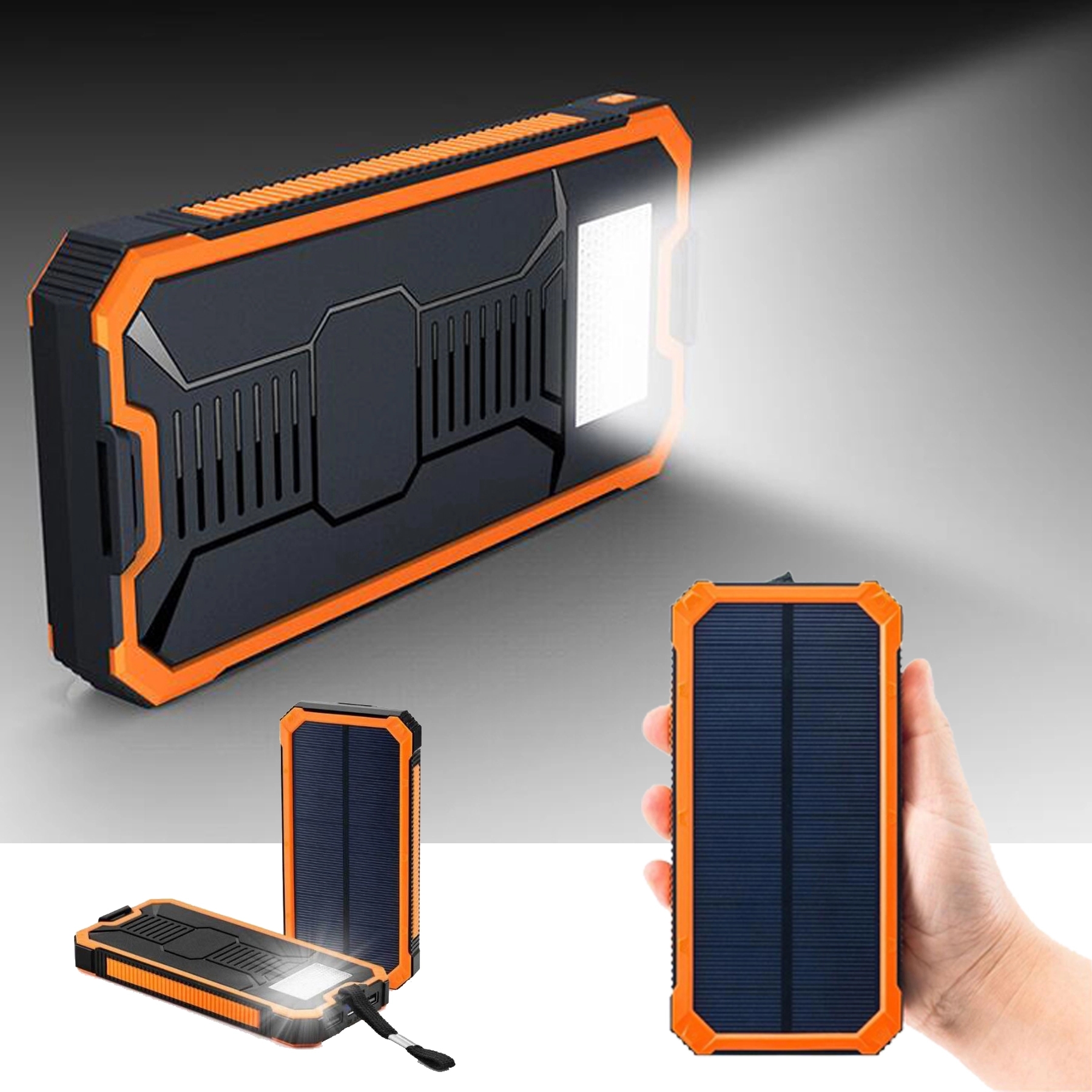 3 in 1 Outdoor Camping Waterproof Solar Charger w/ Carabiner 1