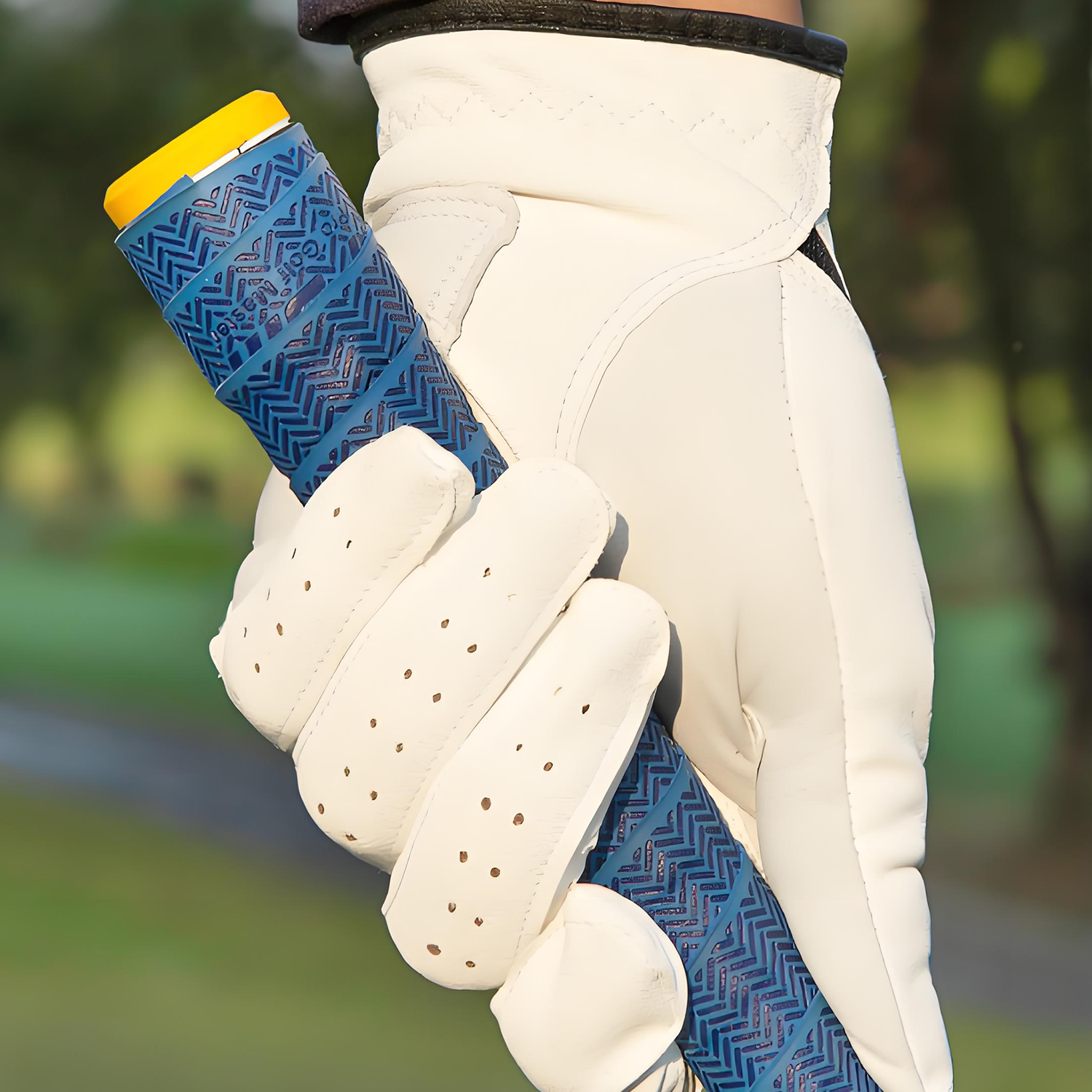 Men's sheepskin sports breathable anti-slip golf gloves 3