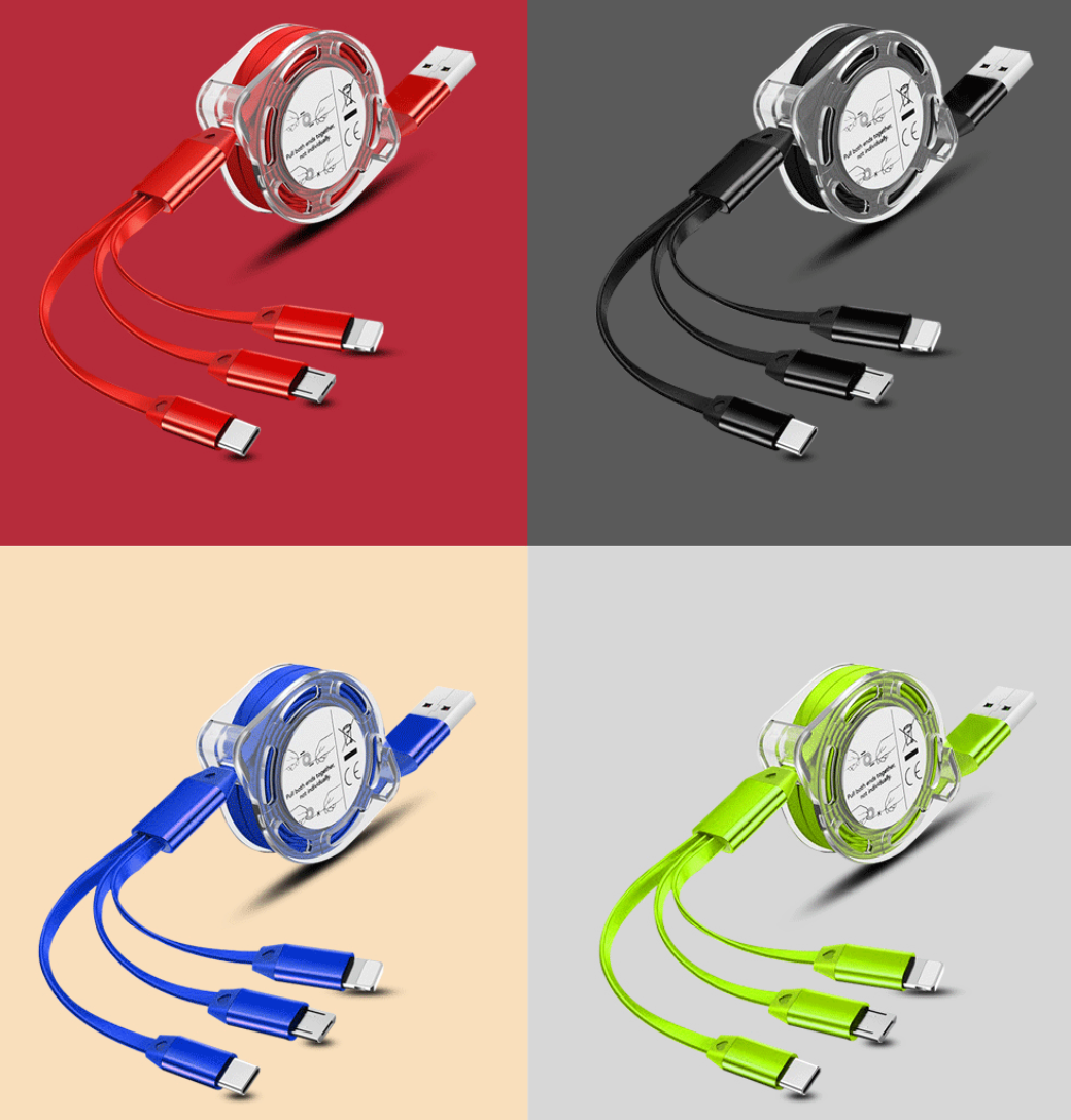 5Ft/1.5m Retractable Fast Charger Cord 3