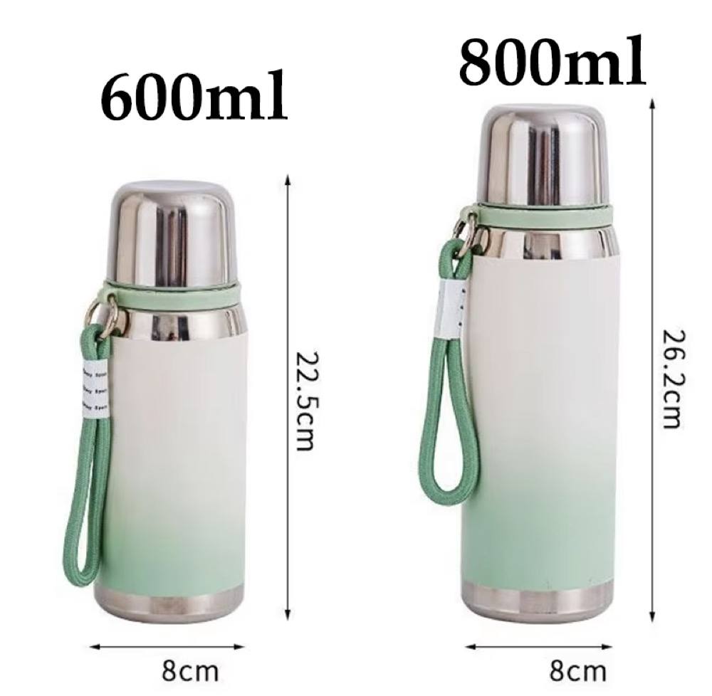 800ml Gradient Color Tea Mug Lid 316 Stainless Steel Vacuum Insulated Water Bottle, custom water bottle with logo imprint 3