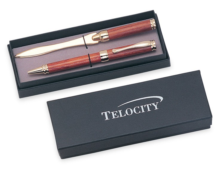 Black Box With Removable Cover Dual Pen Holder - Imprinted 2