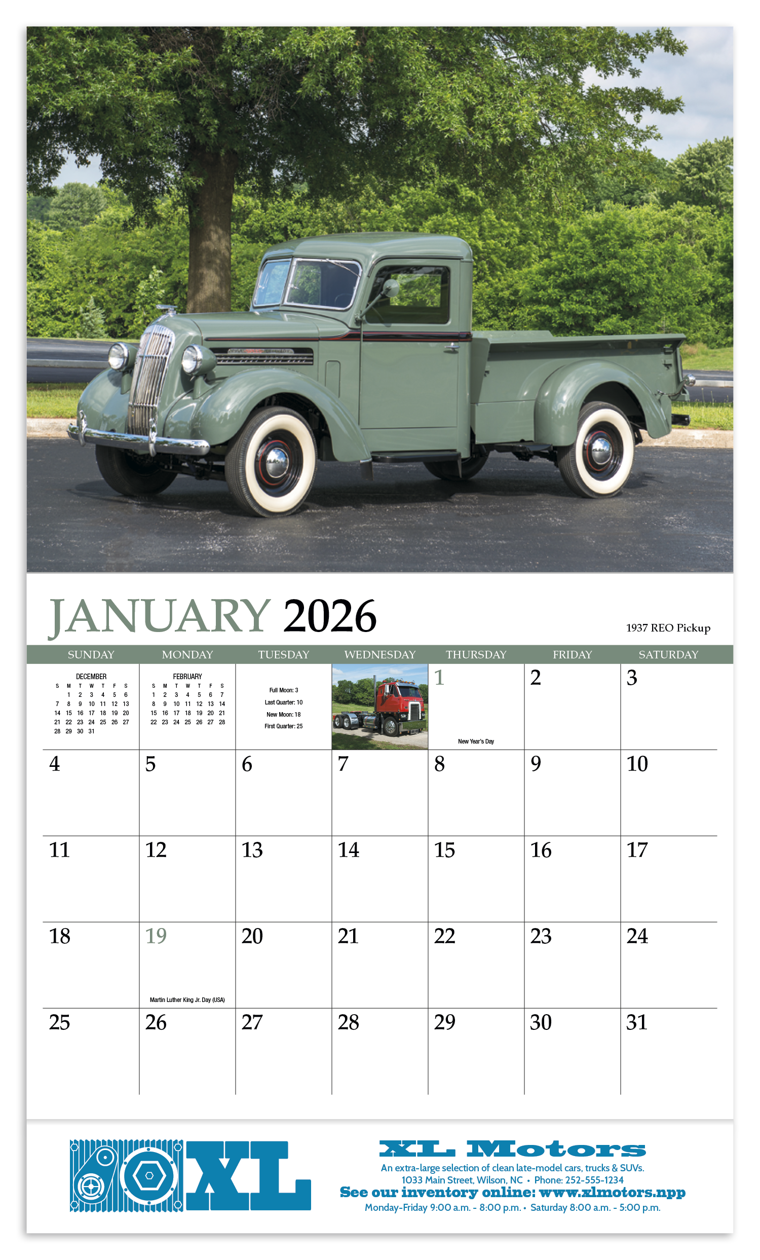 HotLine® Products Classic Trucks Appointment Calendar - Stapled 64