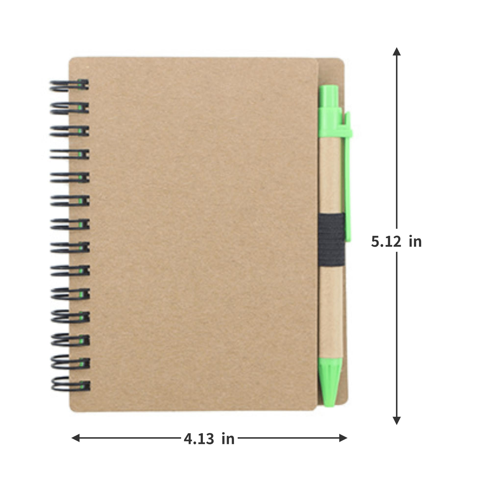 Custom Kraft Paper Spiral Notebook & Pen 3