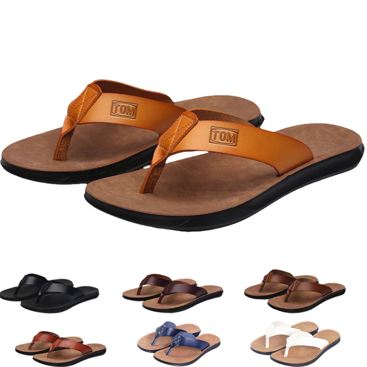 Leisure Large Zize Soft Bottomed Beach Men's Flip Flops 1