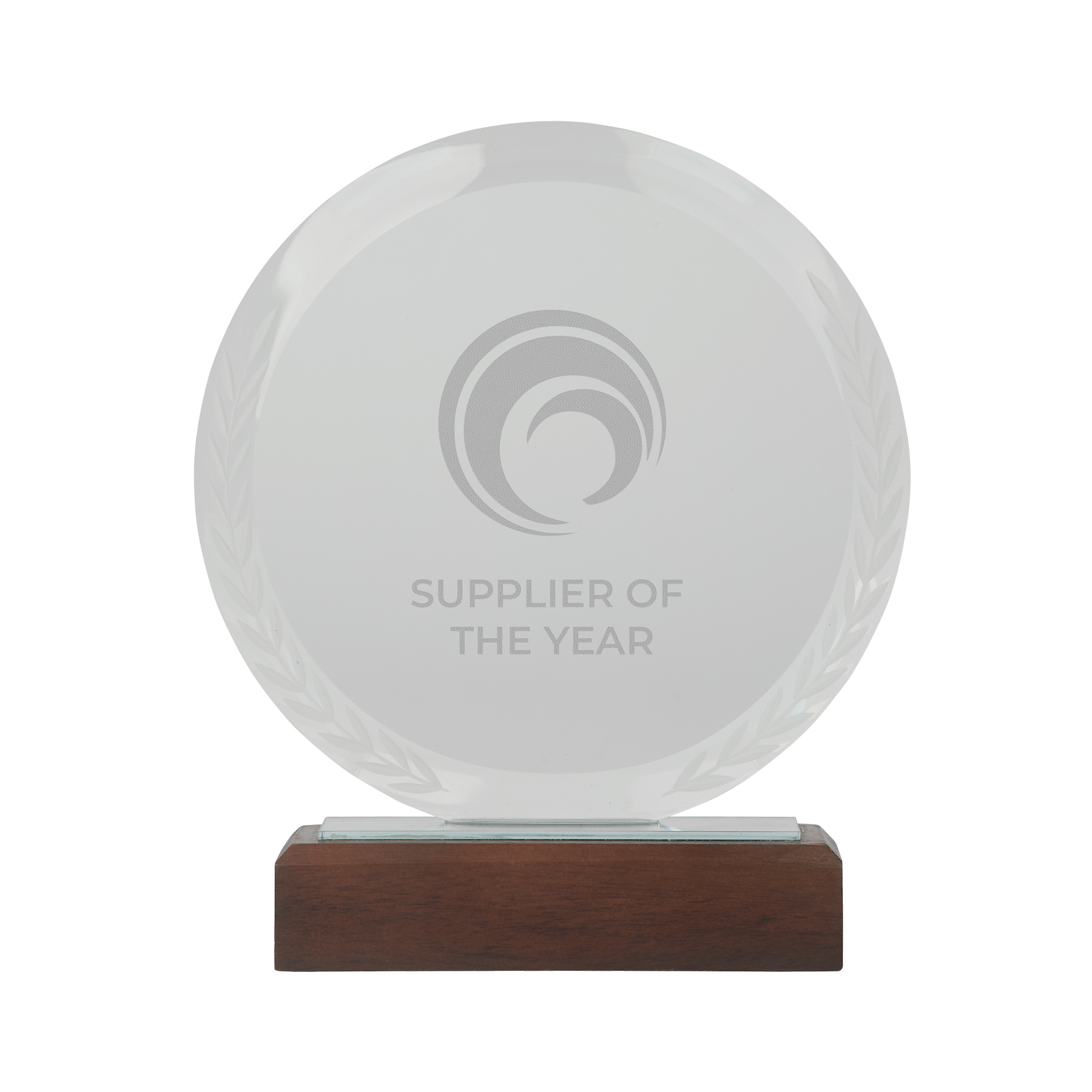 Redondo Crystal Award with Wood Base 2