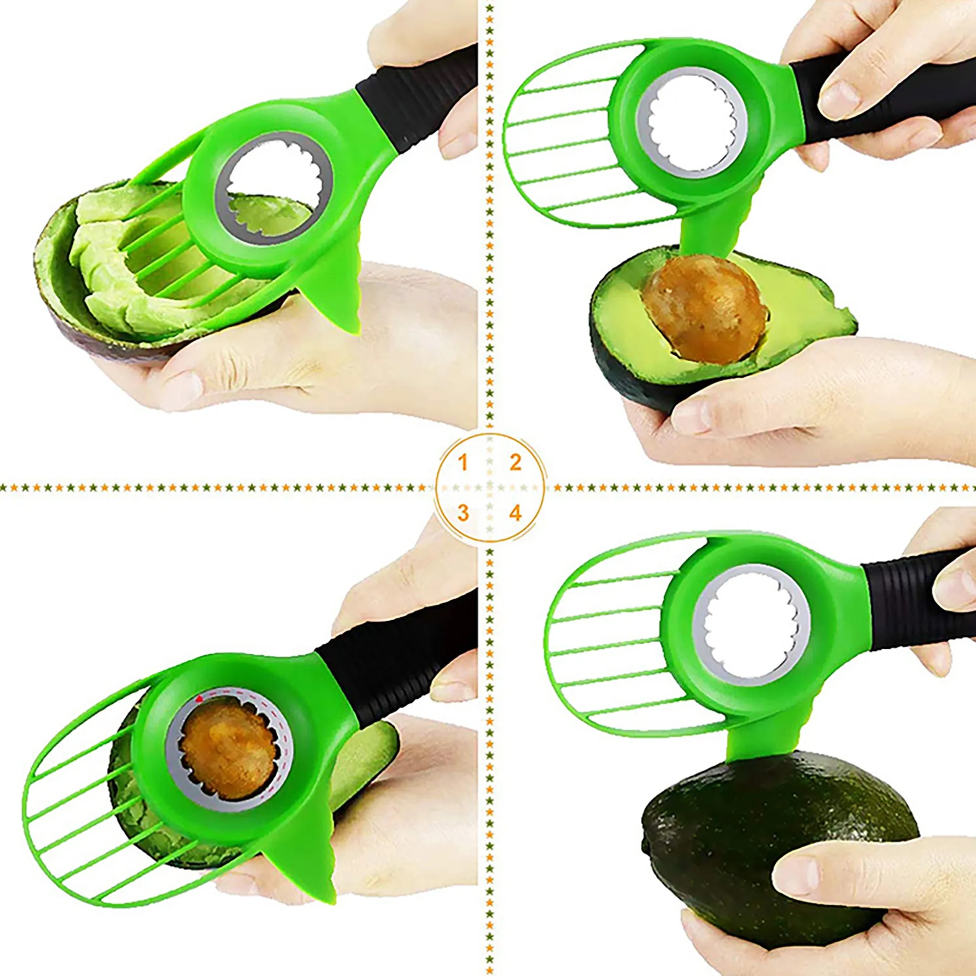 3-in-1 Avocado Slicer MOQ 100PCS 6