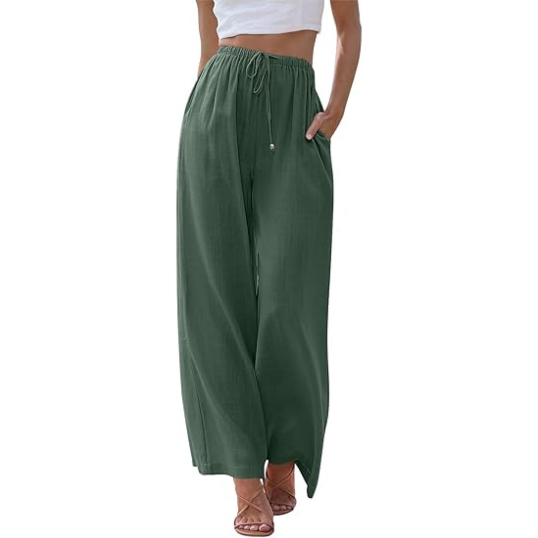 Women's Linen Summer Palazzo Pants 15