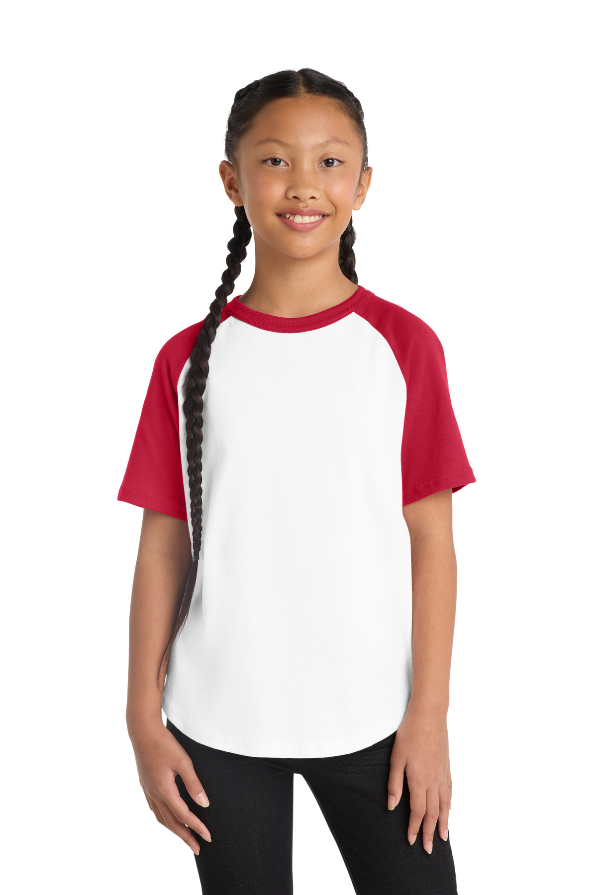 Sport-Tek Youth Short Sleeve Colorblock Raglan Jersey. YT201 18