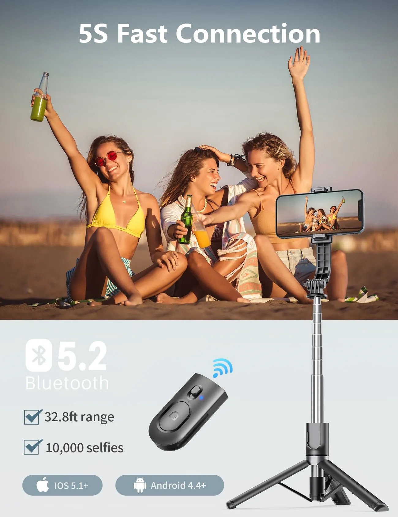 Selfie Stick Tripod with Light 7