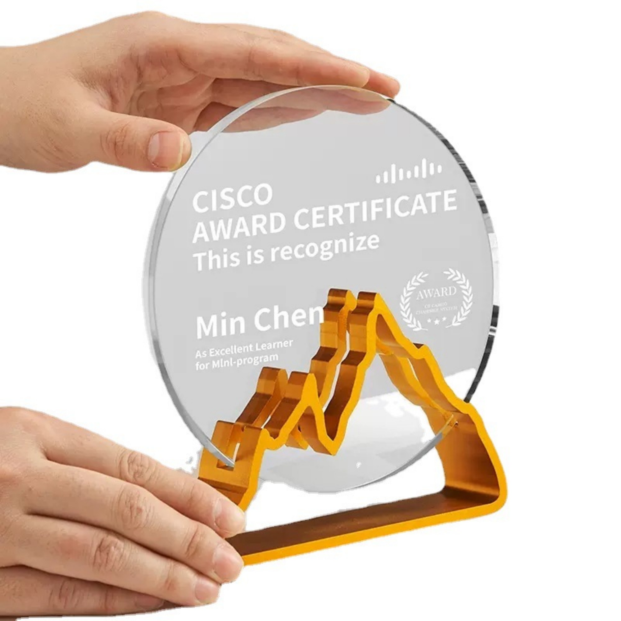 Round Metal Crystal Award Trophy 2