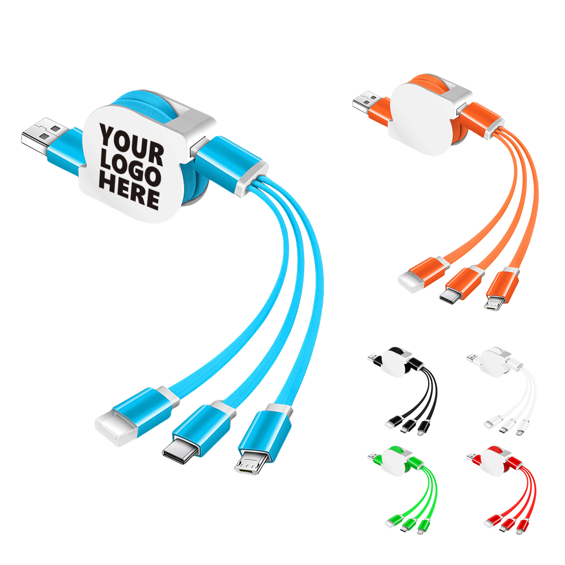 3 in 1 Retractable USB Phone Cable 2