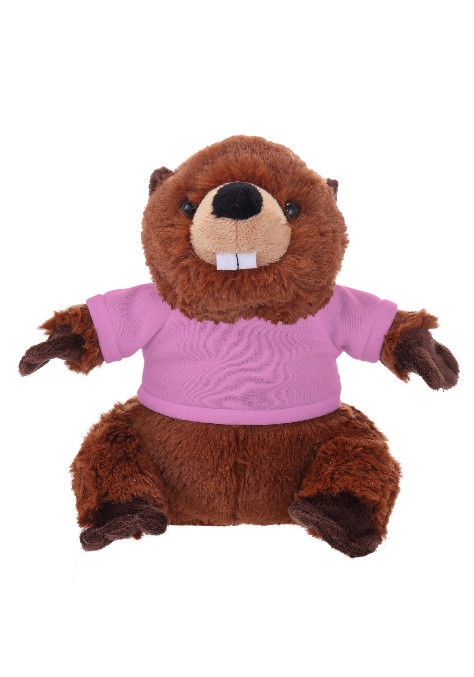 Soft Plush Sitting Beaver wearing a T-Shirt 12