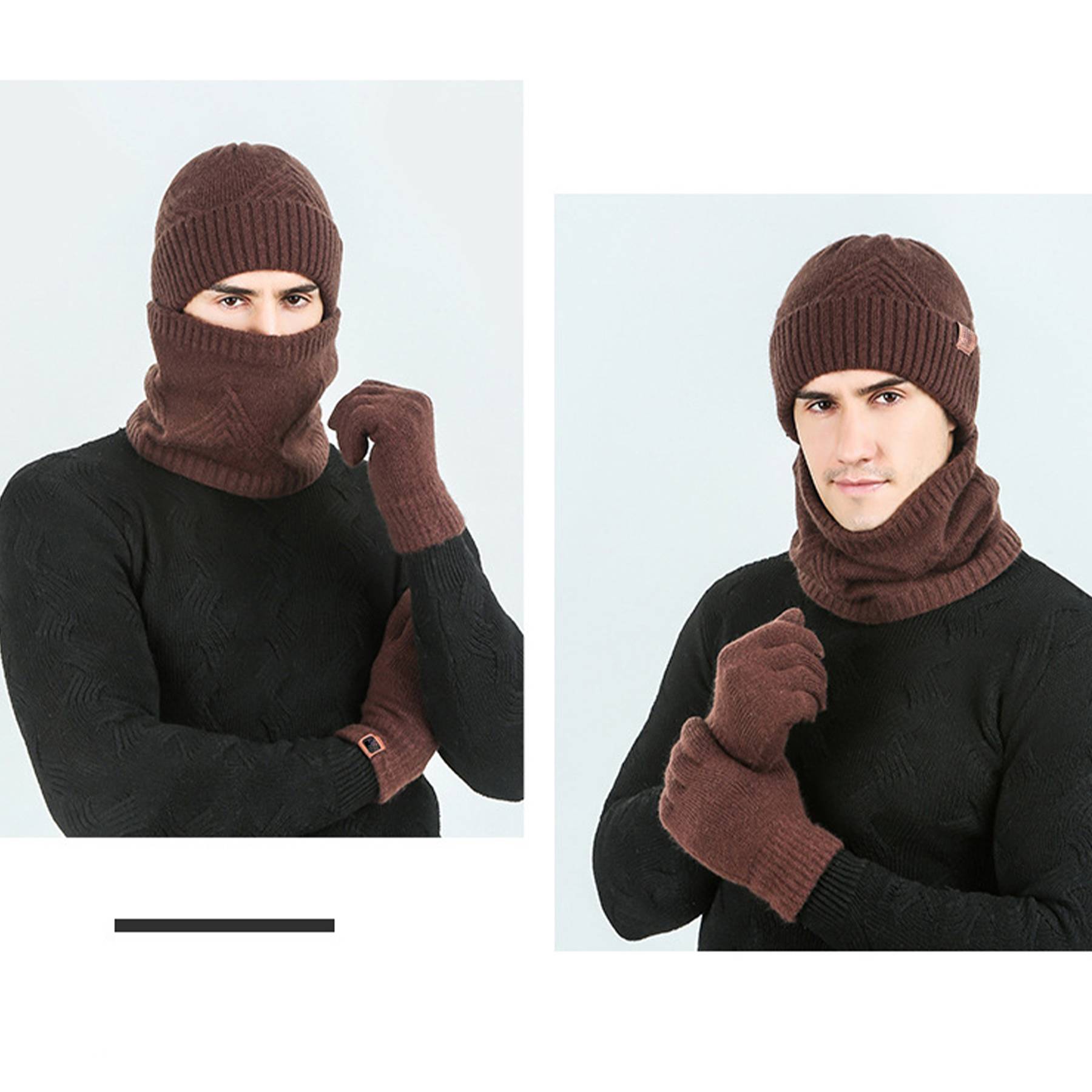 Winter Hat Scarf Gloves for Men Women 4