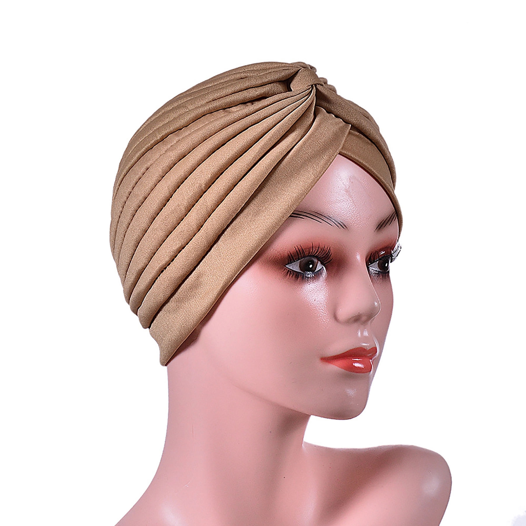 Stretch Turban Head Wrap Polyester Cap India 16
