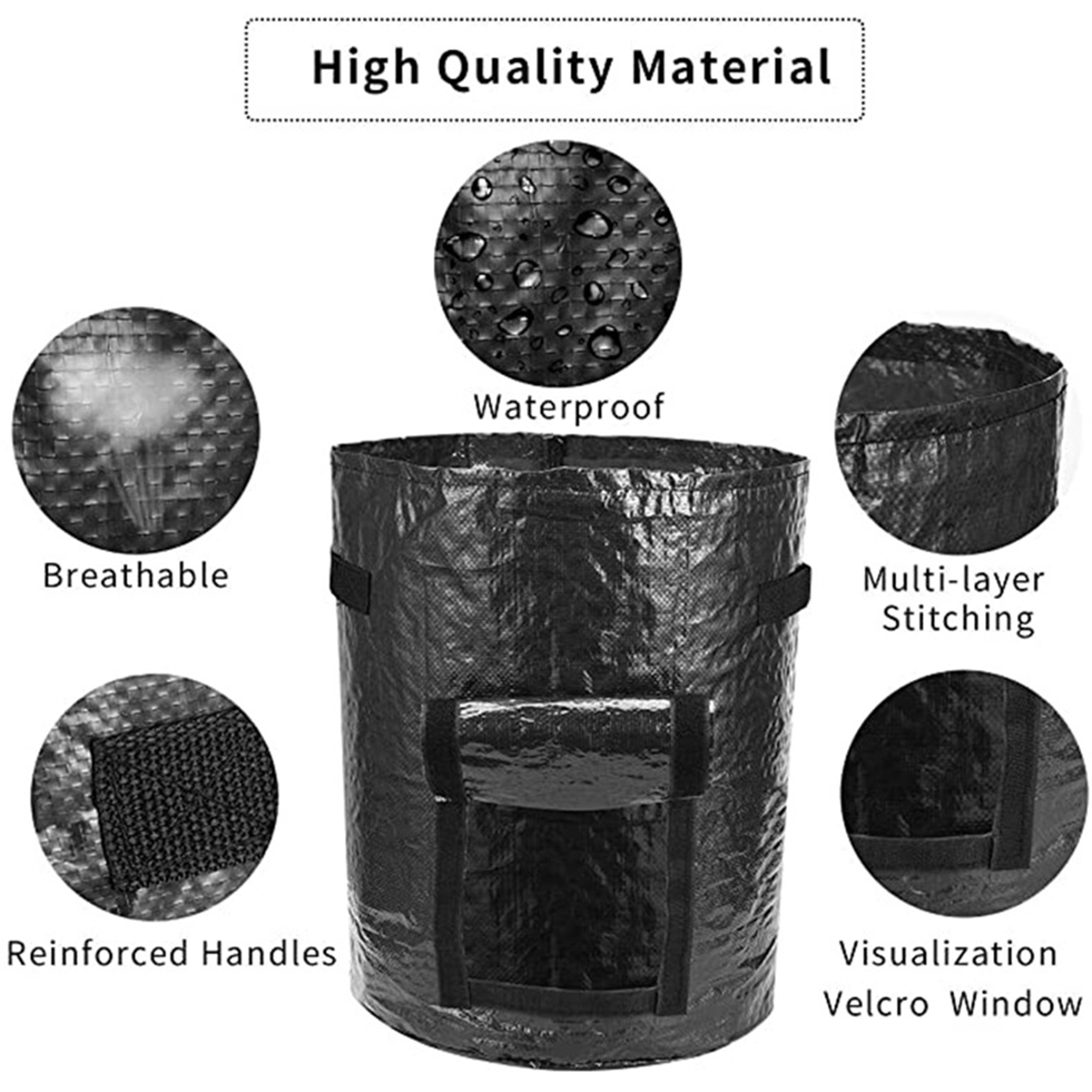 5 Gallons Non-woven Potato Vegetable Grow Bag 6