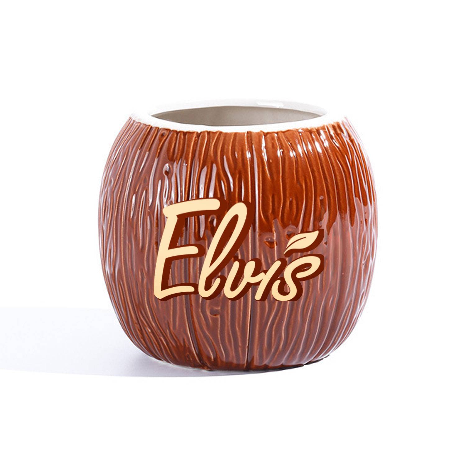 18oz Ceramic Coconut Shell Women's Personalized Cocktail Cup 1