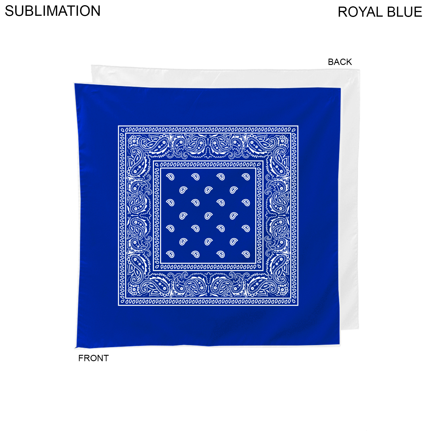 Paisley Bandana, 22x22, Sublimated Edge to Edge 1 side 10