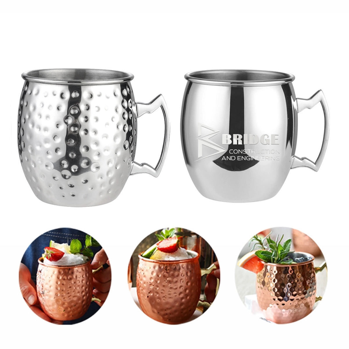 Custom Stainless Steel Copper Plated Moscow Mule Mug 7