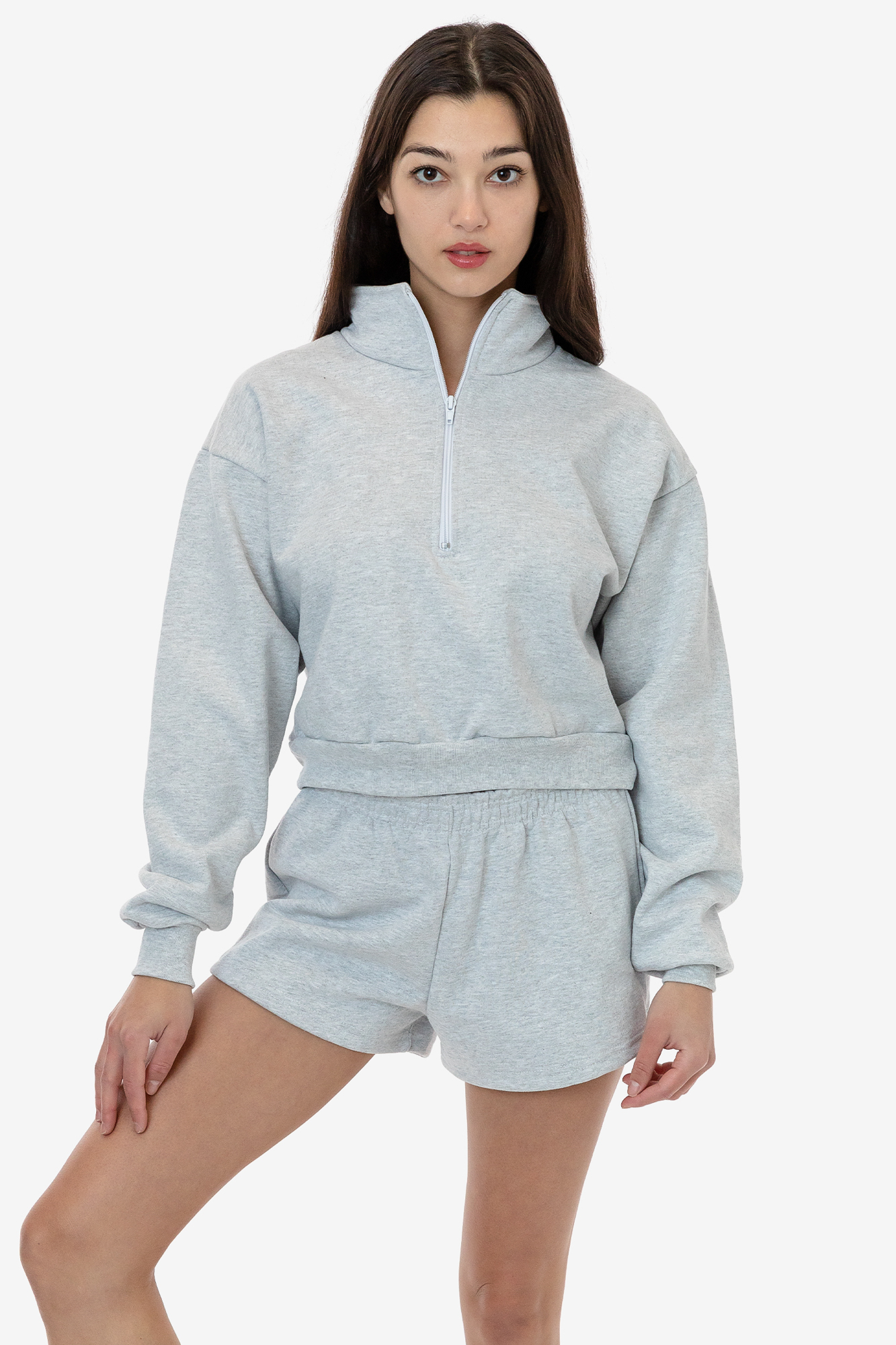14 OZ HEAVY FLEECE CROPPED QUARTER ZIP PULLOVER 1