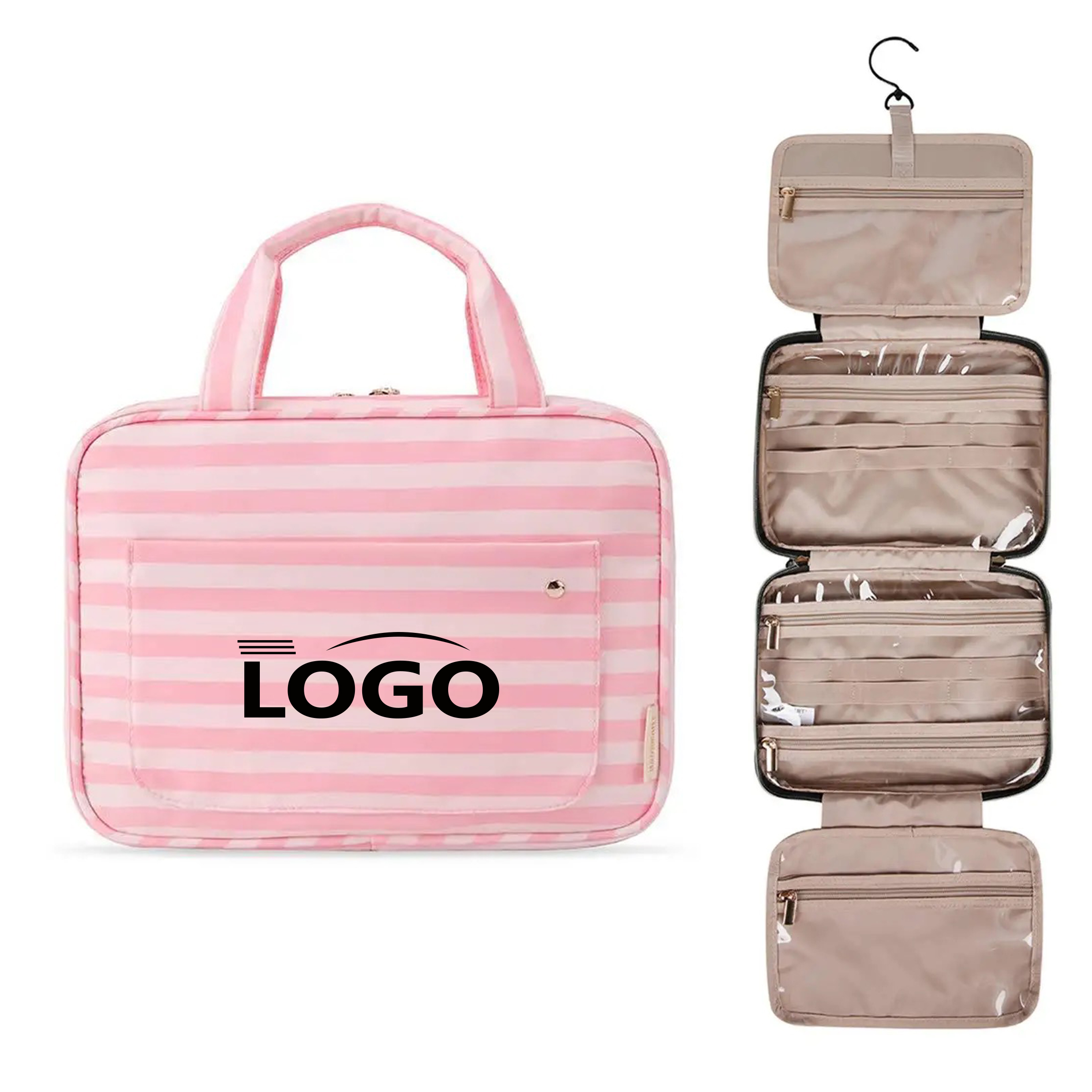 Multi-compartment waterproof hanging toiletry bag 2