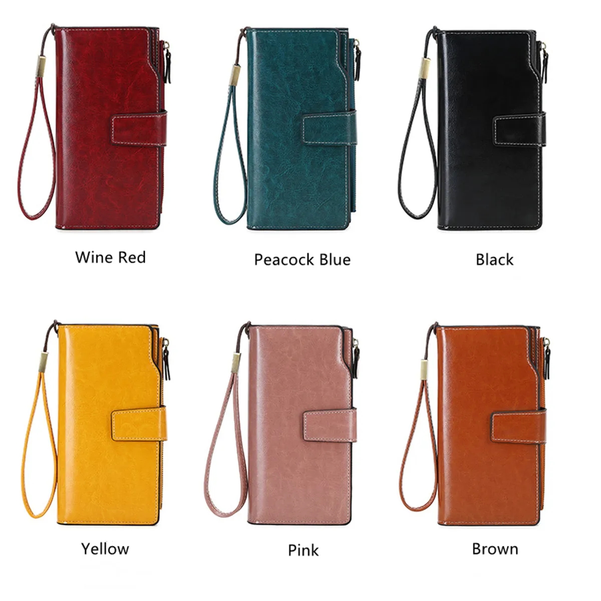 Women's RFID Blocking Leather Clutch Wallet 2