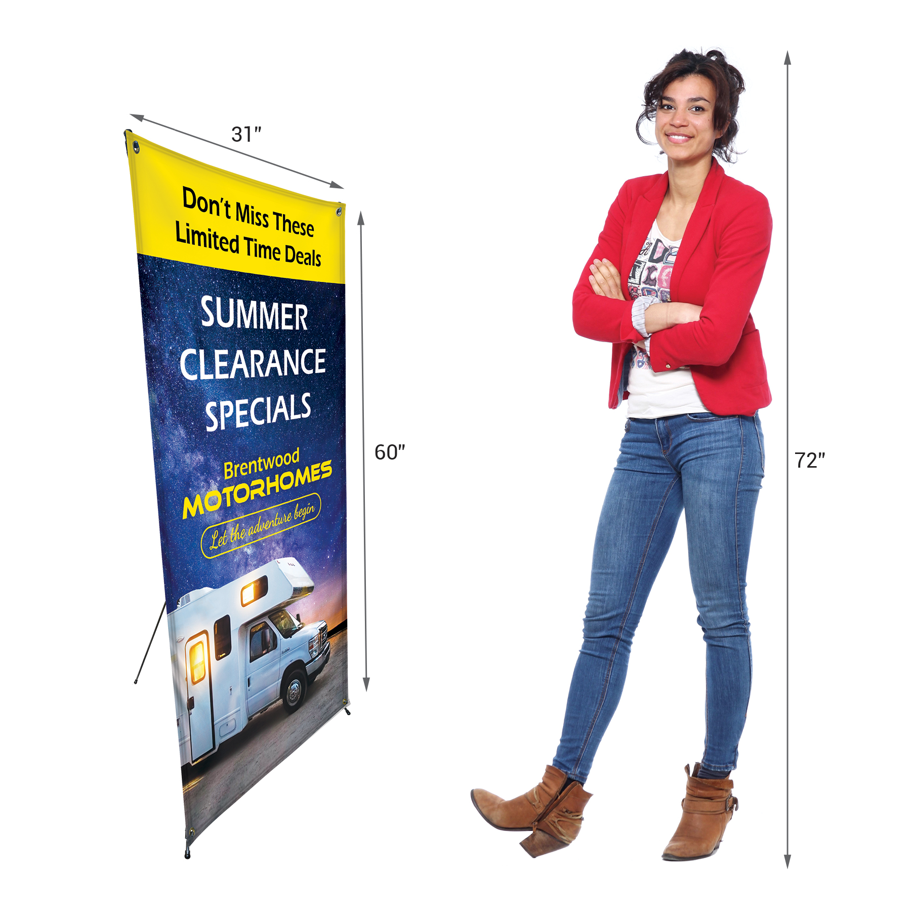 60" x 31" Economy X-Banner Kit 5