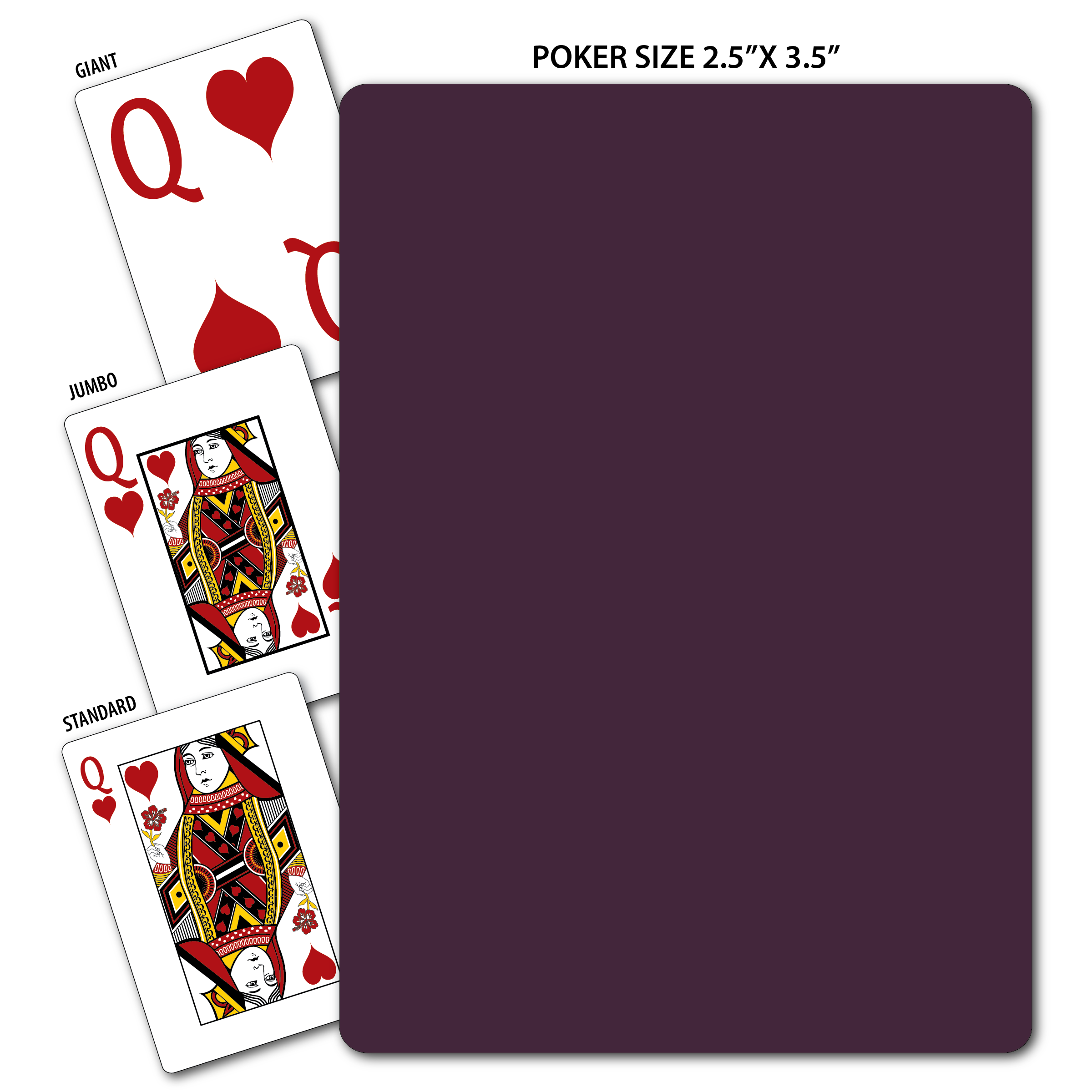 Solid Back Plum Poker Size Playing Cards 2
