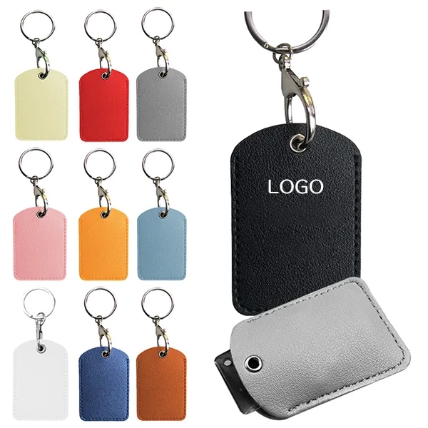 Engraved PU Leather Keychain 3