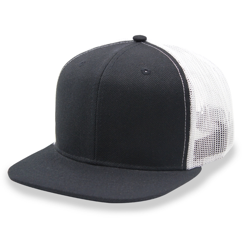 Flat Bill Snapback Trucker Cap Mesh Back