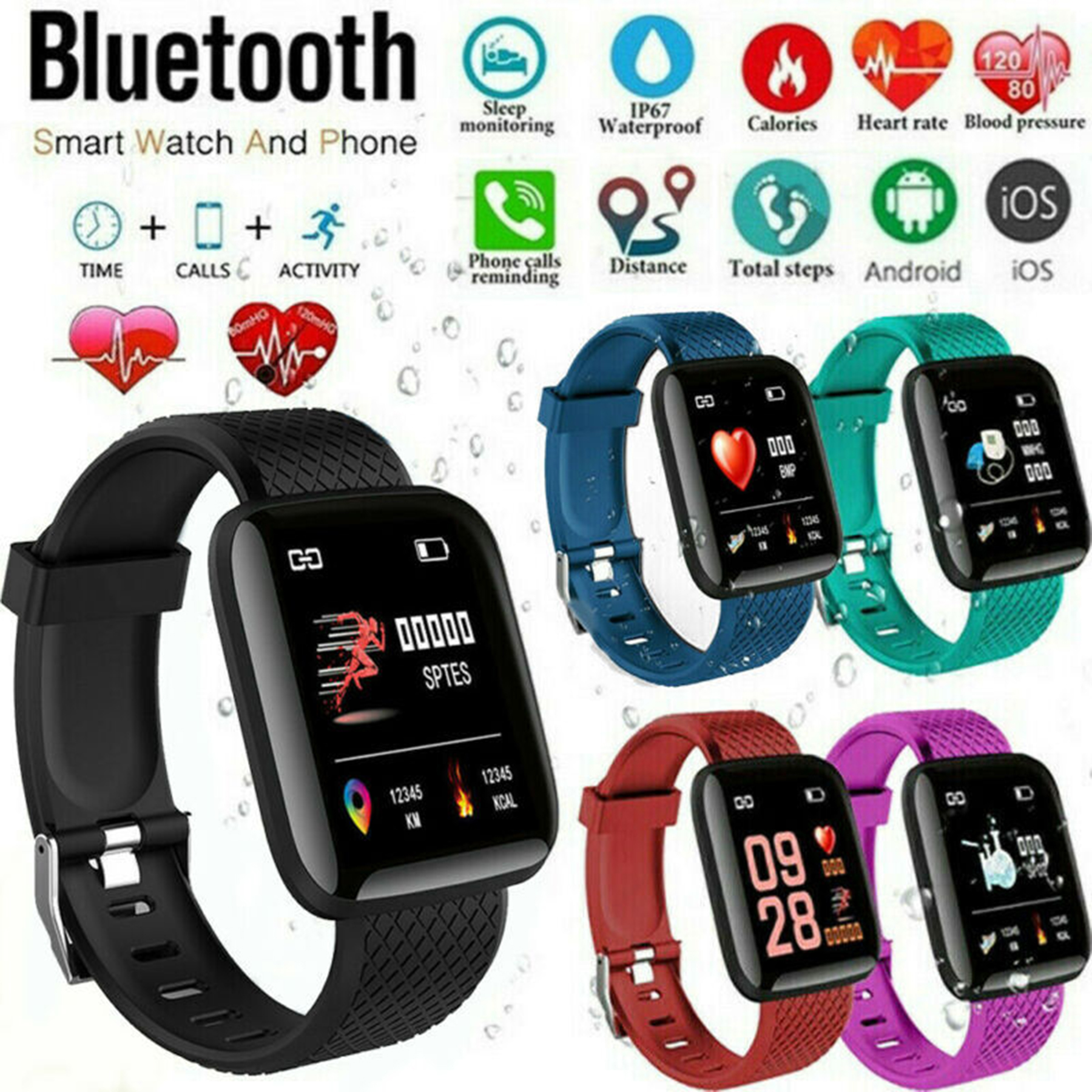 Silicone Wristband Smart Watch 5