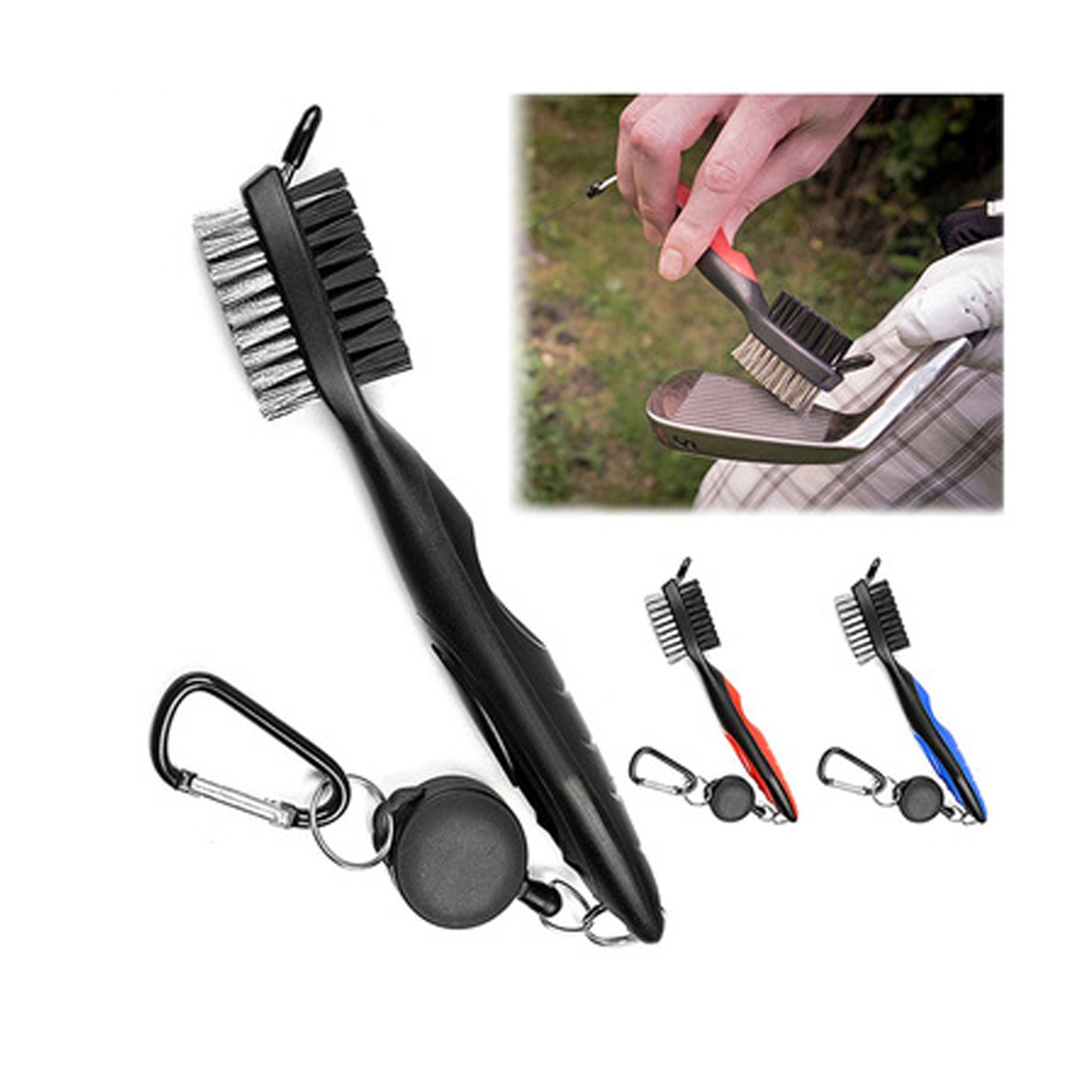 Golf Club Brush Cleaner Pro Retractable Dual-Bristle 2