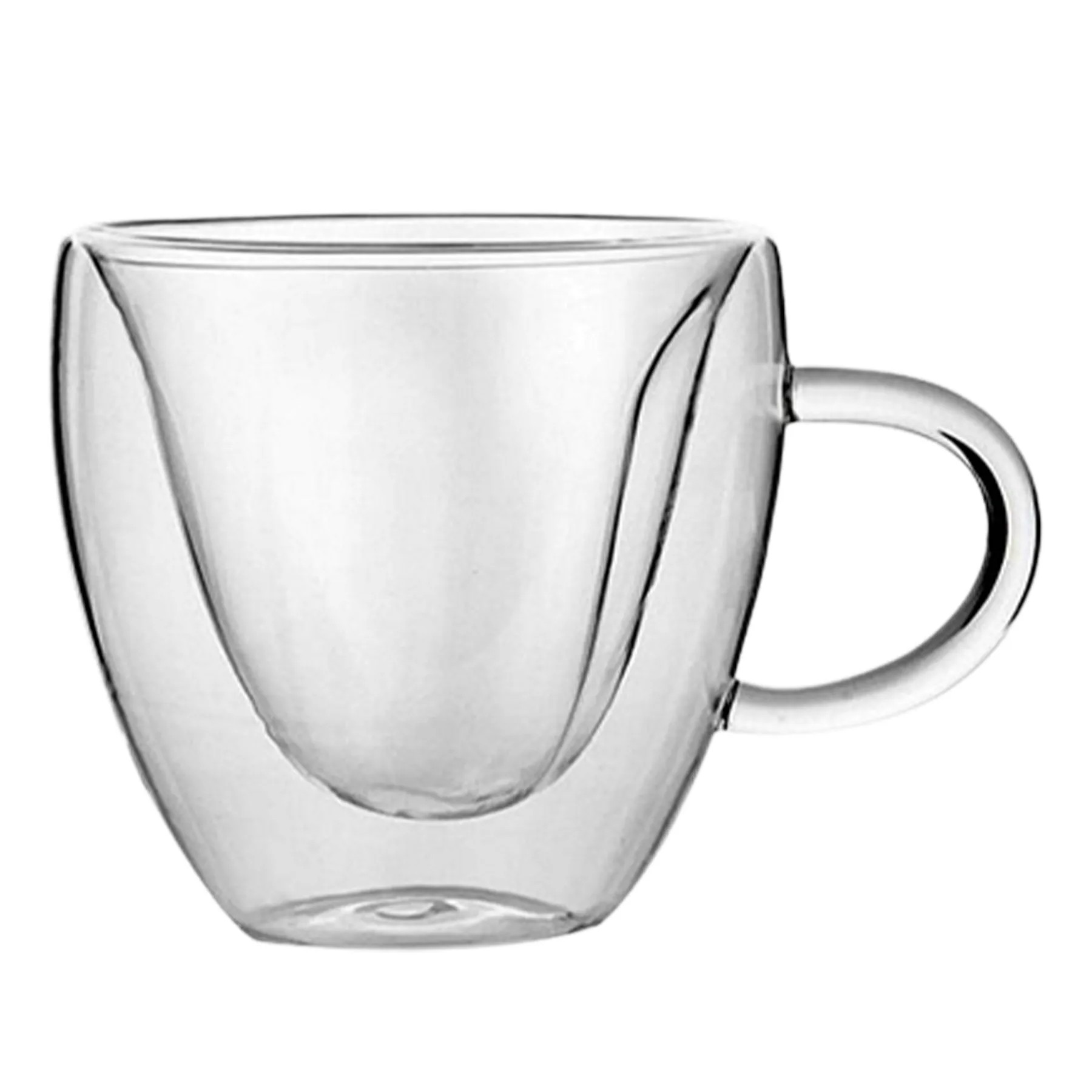 8Oz Heart Shaped Glass Coffee Mug 2