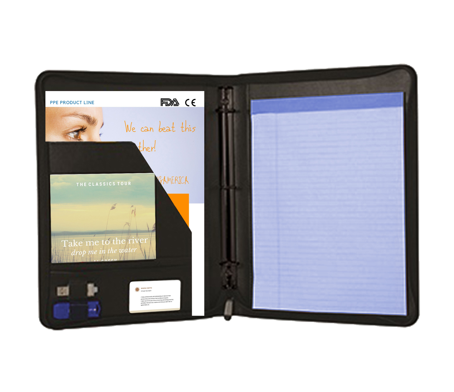 DEWALT Executive Zippered Leather Padfolio 1