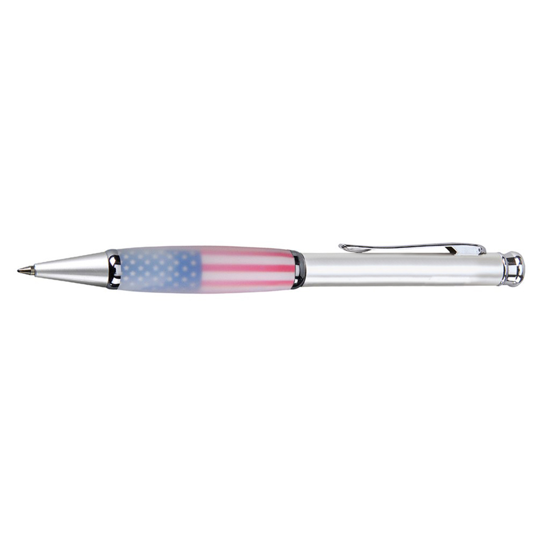 Boreas-I US Flag Frosted White Metal Pen, Ballpoint pen (Cross Style Refill) 1