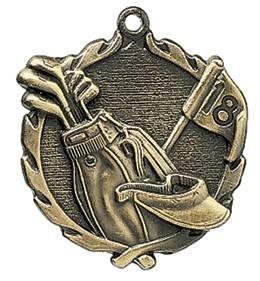 Golf Wreath Medal, 2 1/2" 2