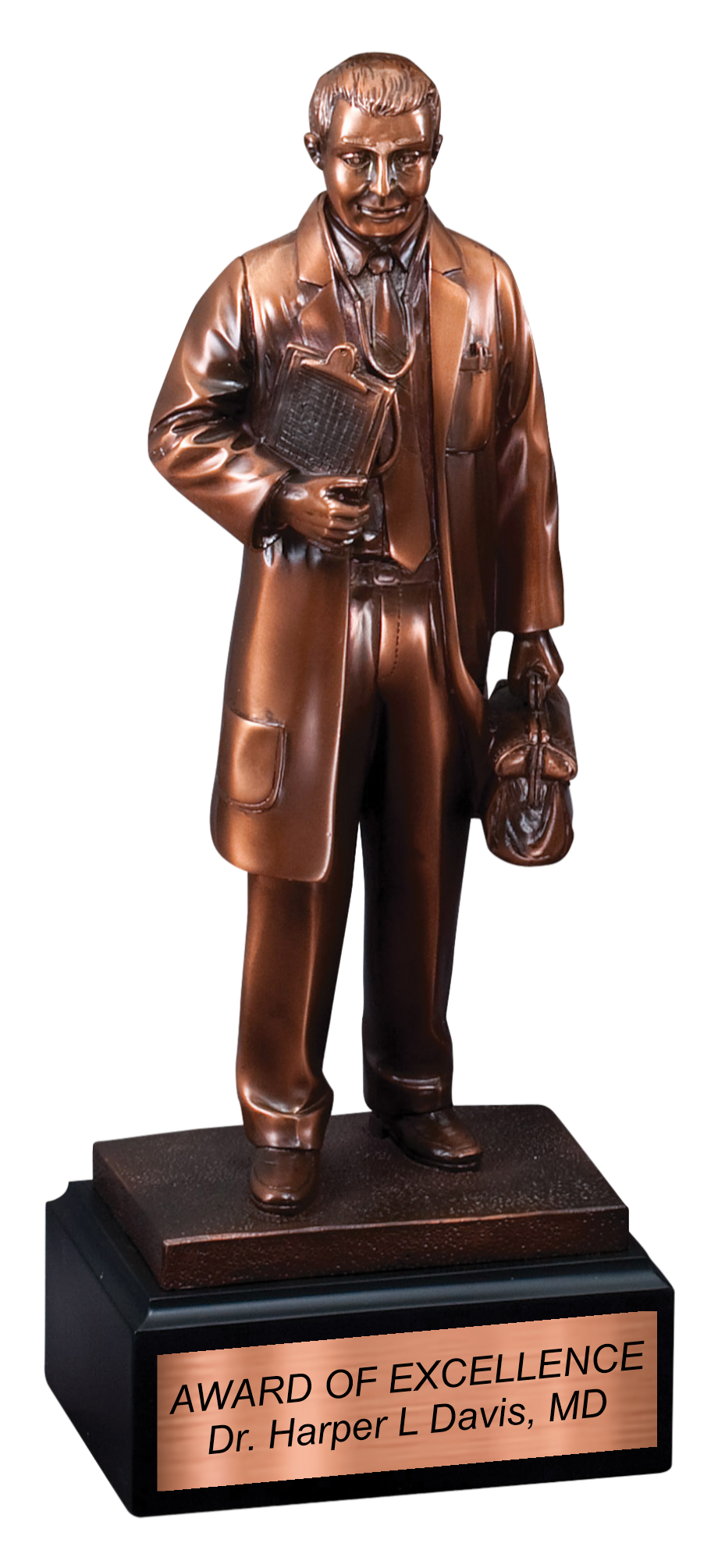 11 1/2" Premium Gallery Sculpture Bronze American Hero M.D. Doctor Physician Trophy Award 8