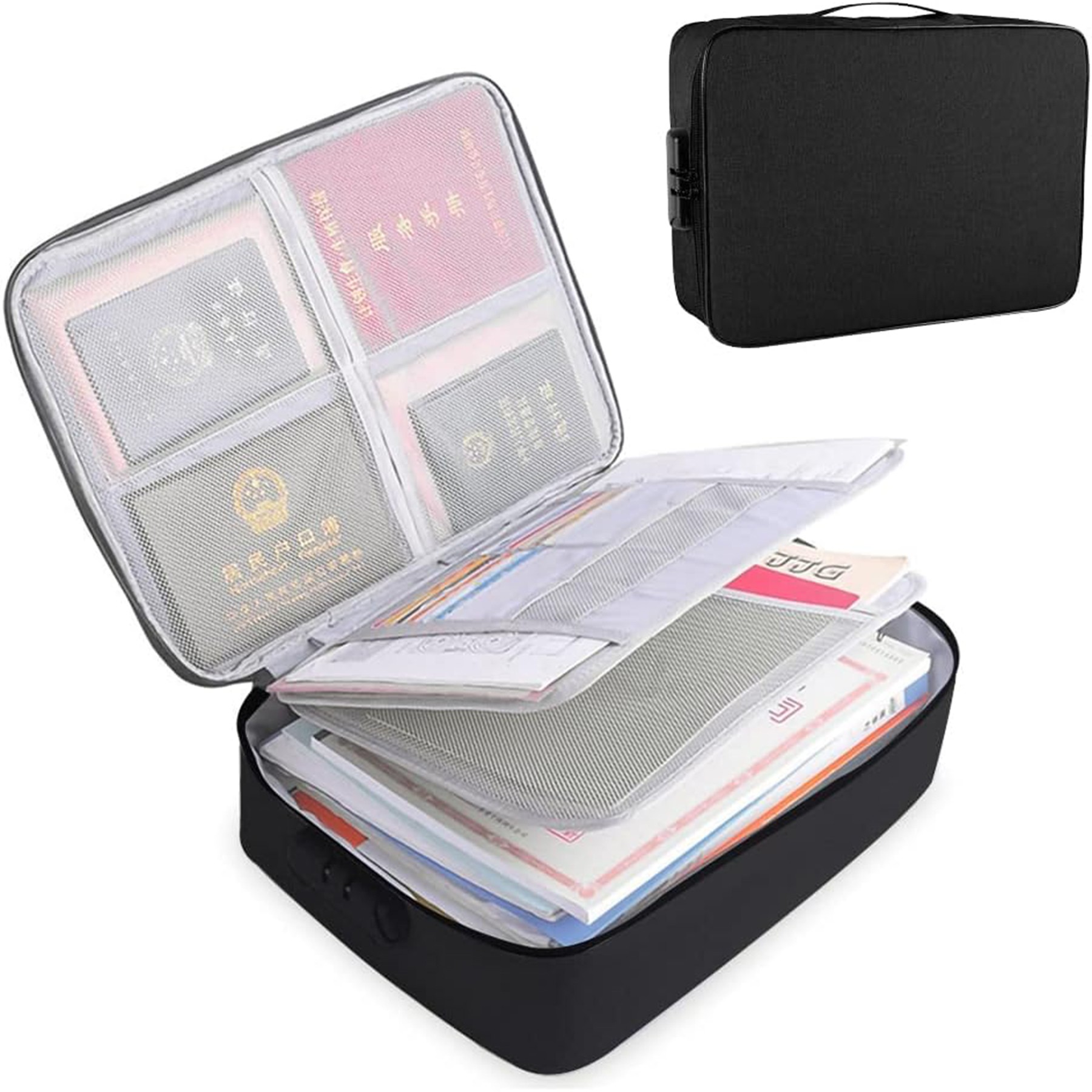 Multi-Layer Storage Pouch Credential Document Organizer Bag 5