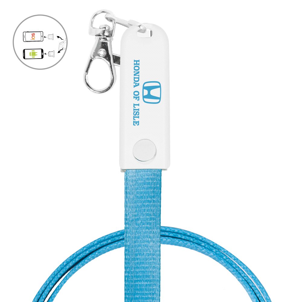 Justine Street 900cm Lanyard, 4in1 Charging Cable w/ USB Tip and Type C 8