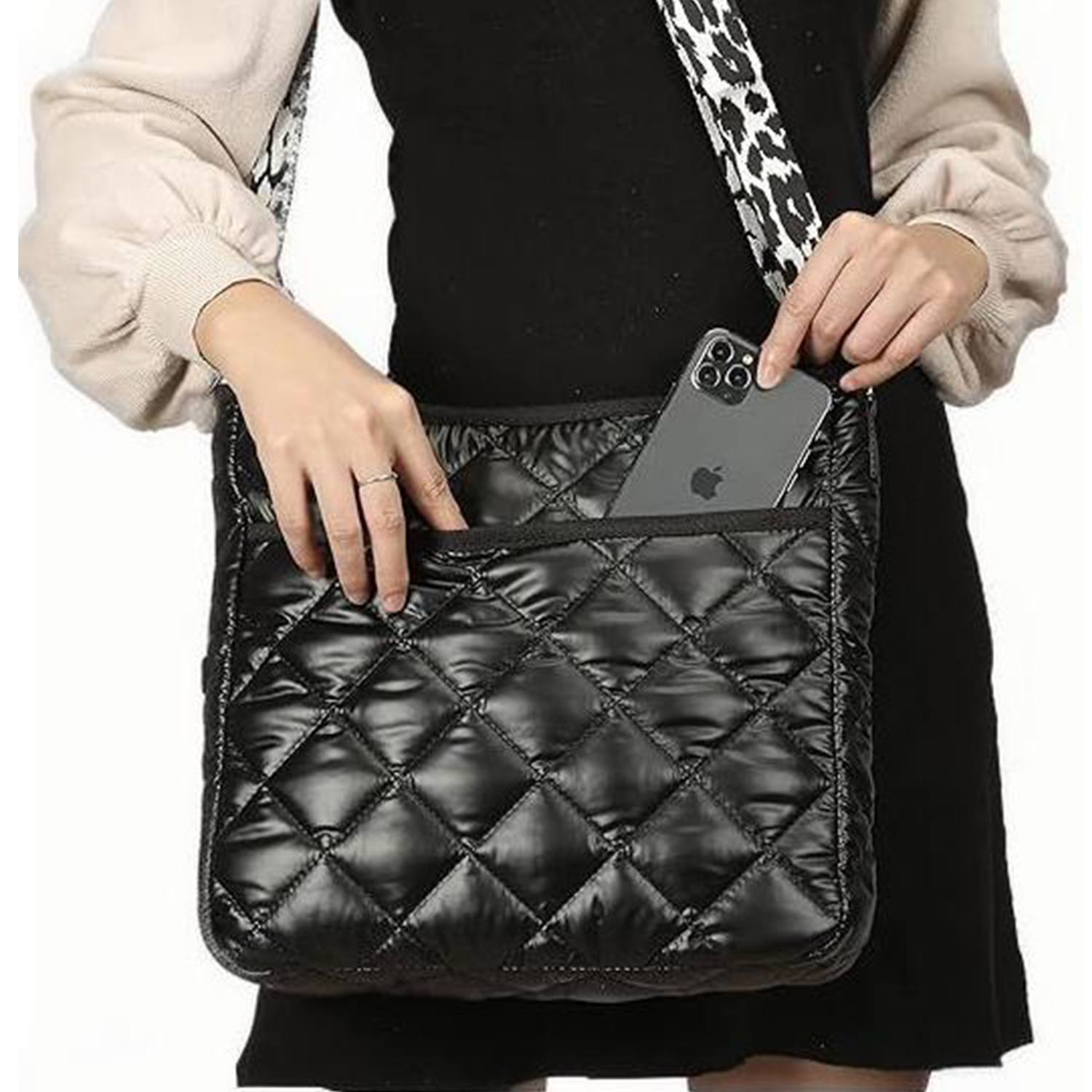 Women's Single-shoulder Down Jacket Material Tote Bag 2