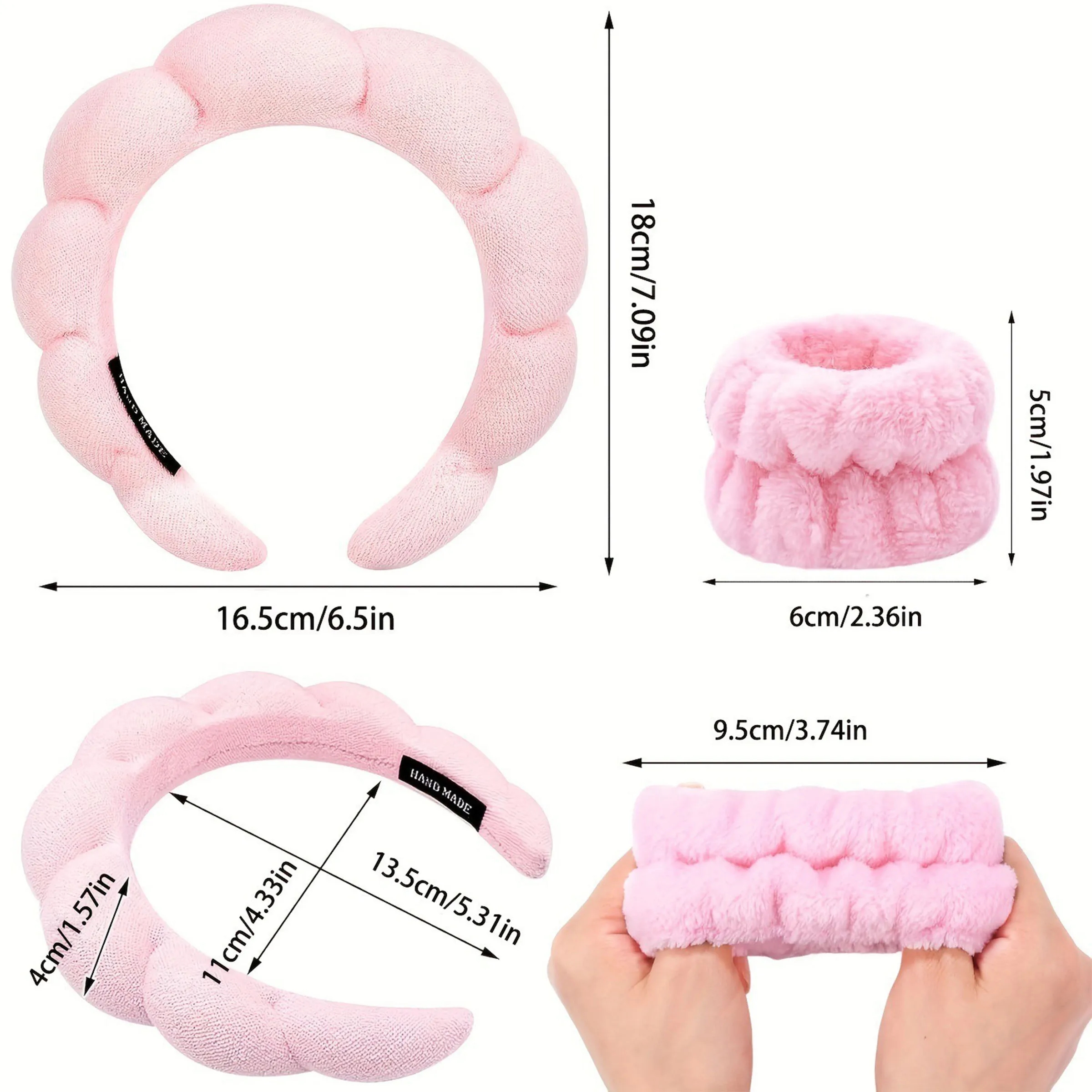 Plush Headband and Wristband Set - Soft and Absorbent 2