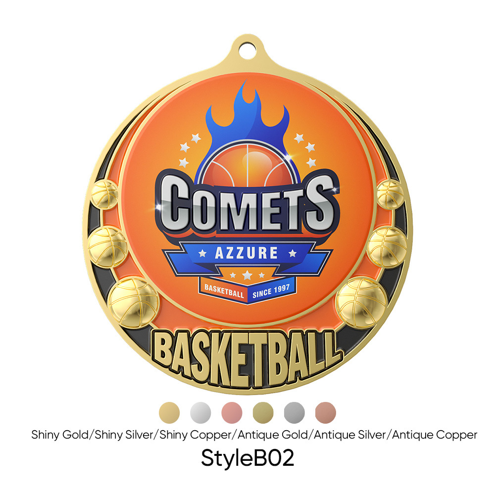 2" UV Printed Basketball Medals 11