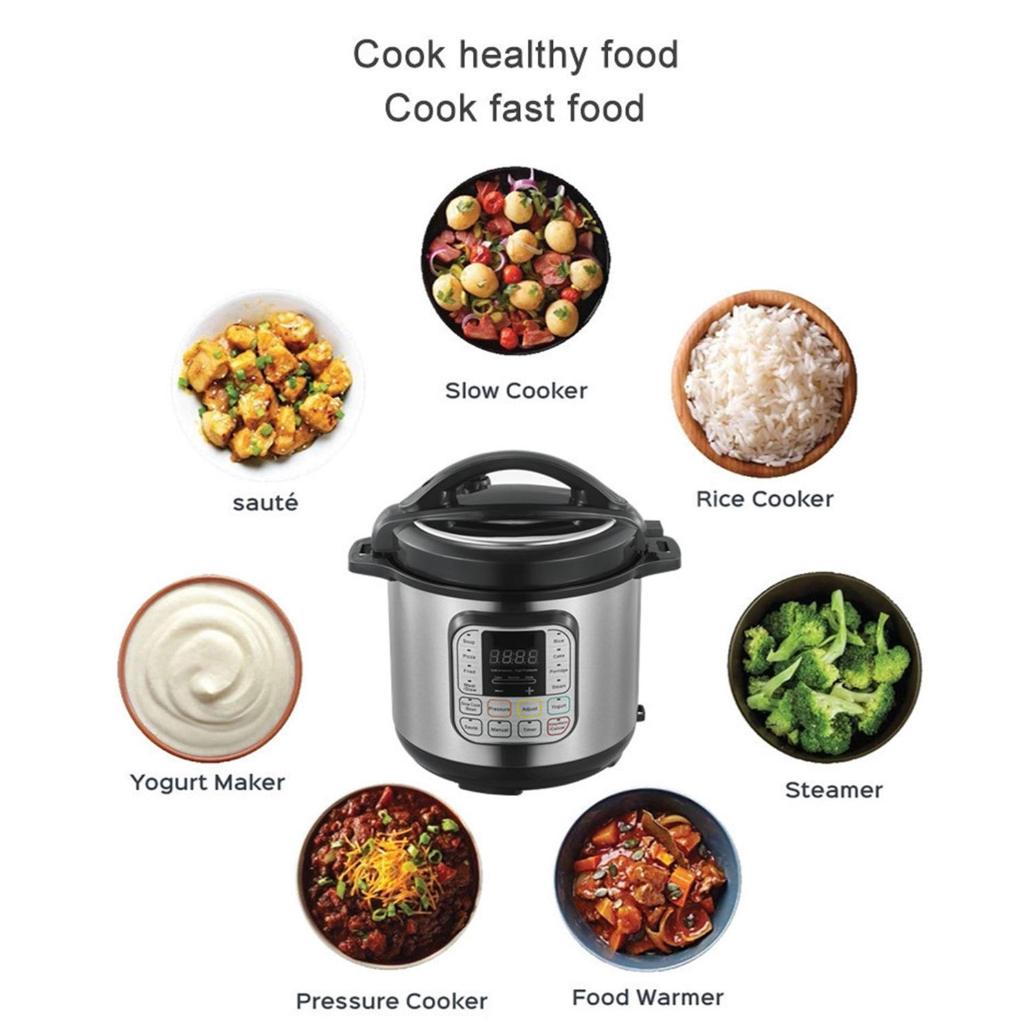 7-In-1 Electric Stainless Steel Pressure Cooker 3
