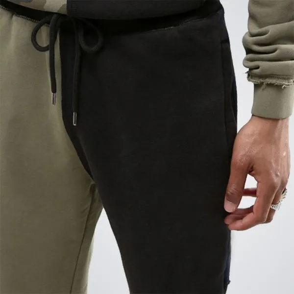 Men's Winter Joggers with Camo Splicing, Side Pockets 4
