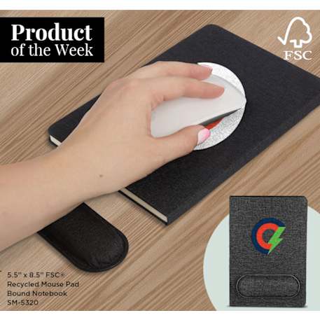 5.5" x 8.5" FSC® Recycled Mouse Pad Bound Notebook 78