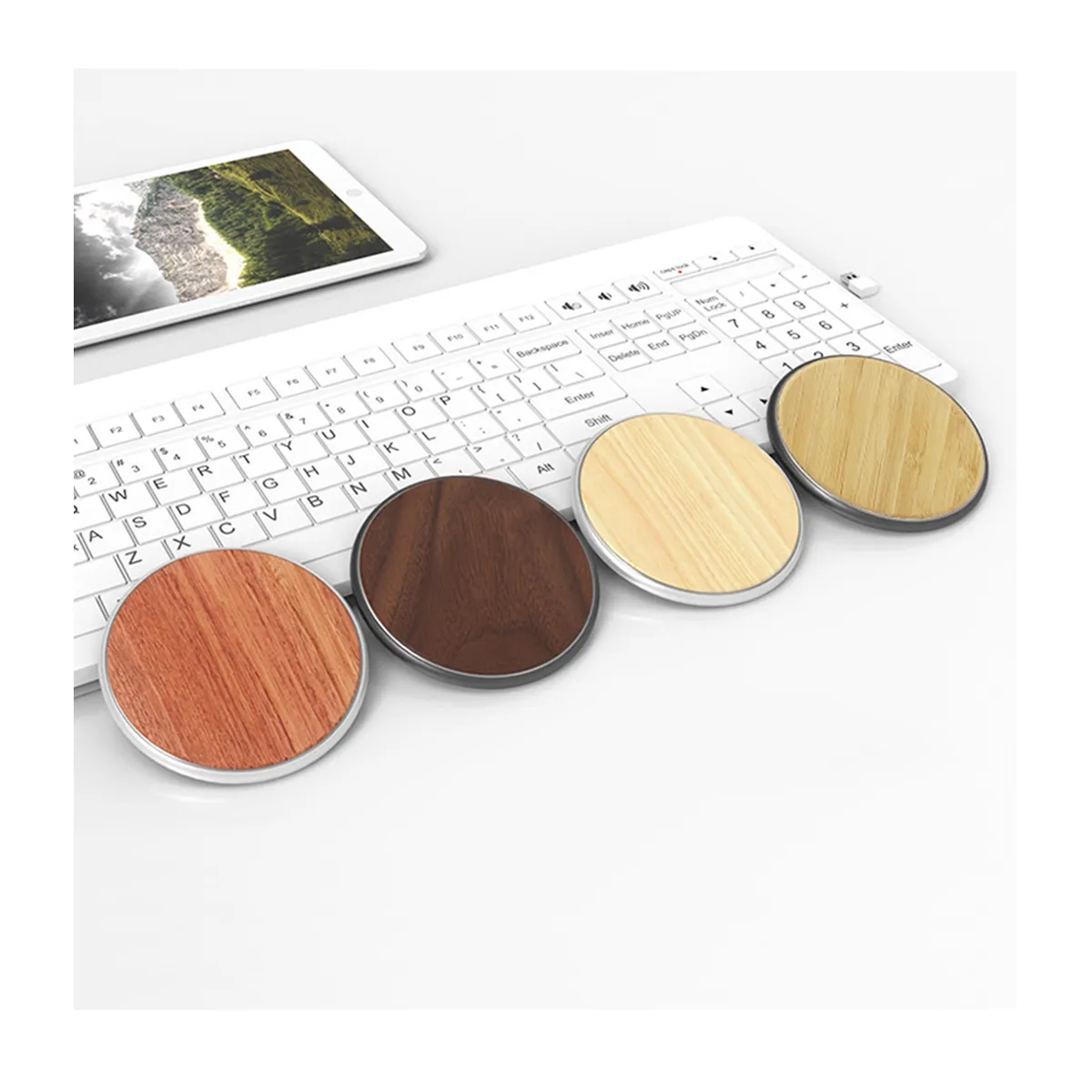 15W Fast Solid Wooden Wireless Inductive Charger Station 3