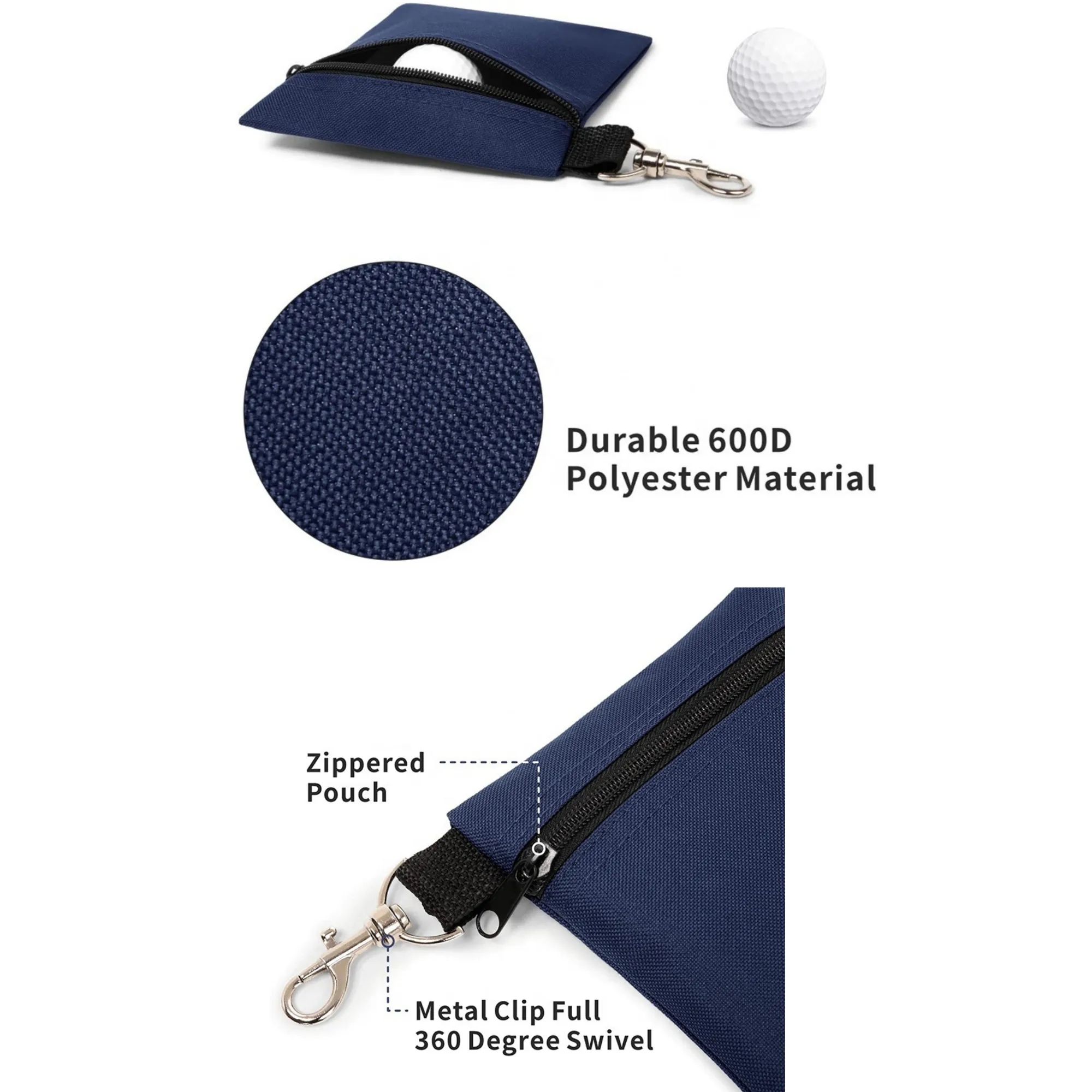 600D Oxford Cloth Golf Accessory Storage Small Waist Bag 1