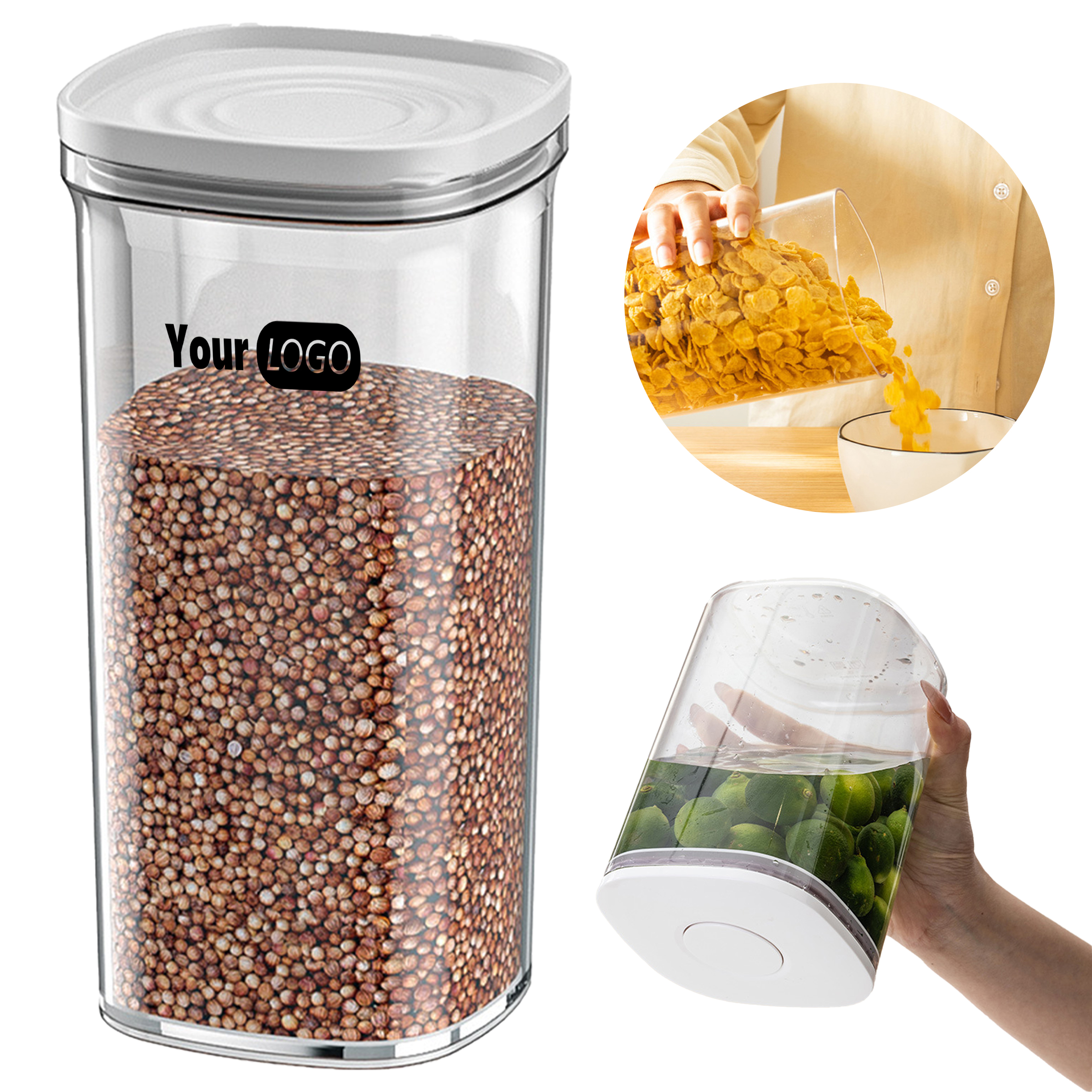 Plastic Airtight Container For Pantry Organization, custom kitchen gadget with logo imprint 3