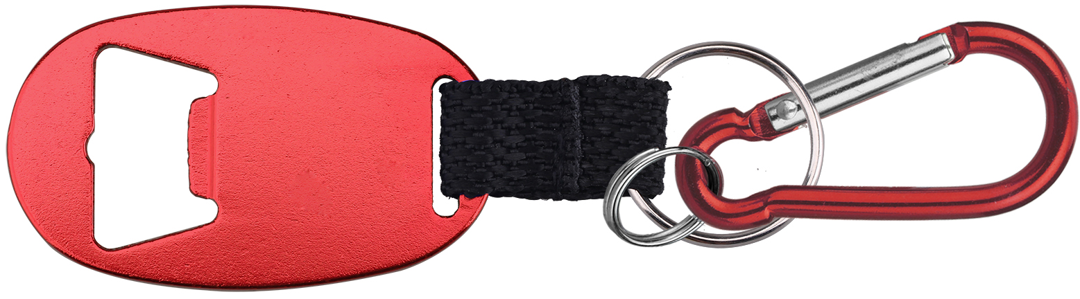 Jumbo Size Oval Shape Bottle Opener with Strap & Carabiner 2