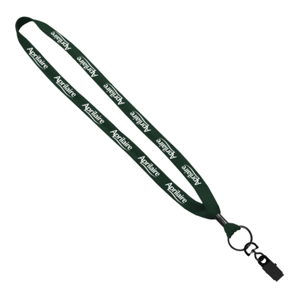 5/8" Polyester Shoelace Lanyard with Metal Crimp & Split-Ring 356